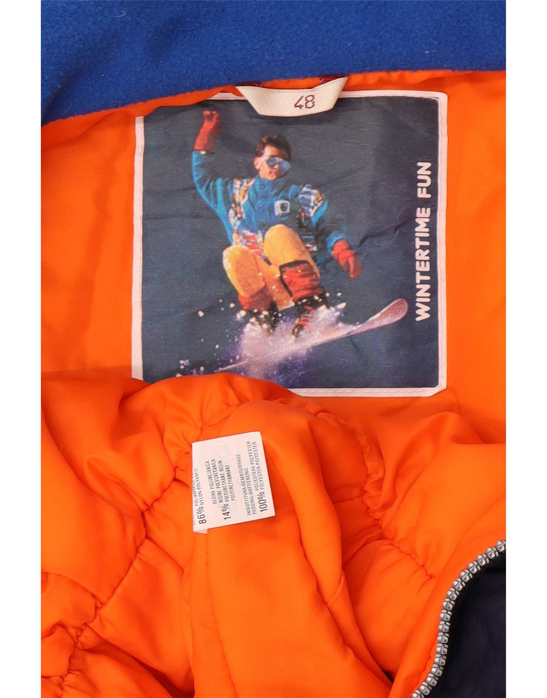 Vintage Ski Jumpsuit til mænd IT 48 Medium Navy Blue Colourblock Polyamid