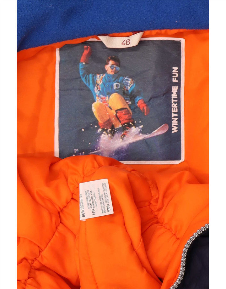 Vintage Ski Jumpsuit til mænd IT 48 Medium Navy Blue Colourblock Polyamid