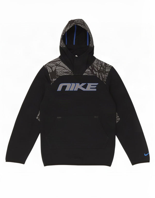 Nike drenge grafisk hættetrøje 12-13 år stor sort geometrisk