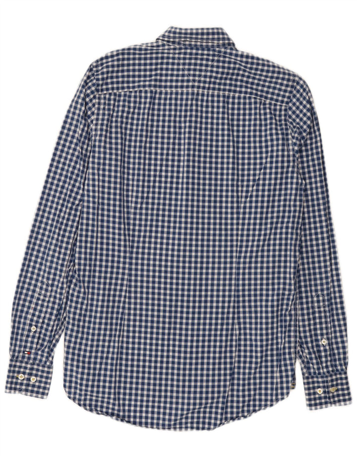 Tommy Hilfiger Herre Slim Fit Skjorte Lille Blå Gingham Bomuld