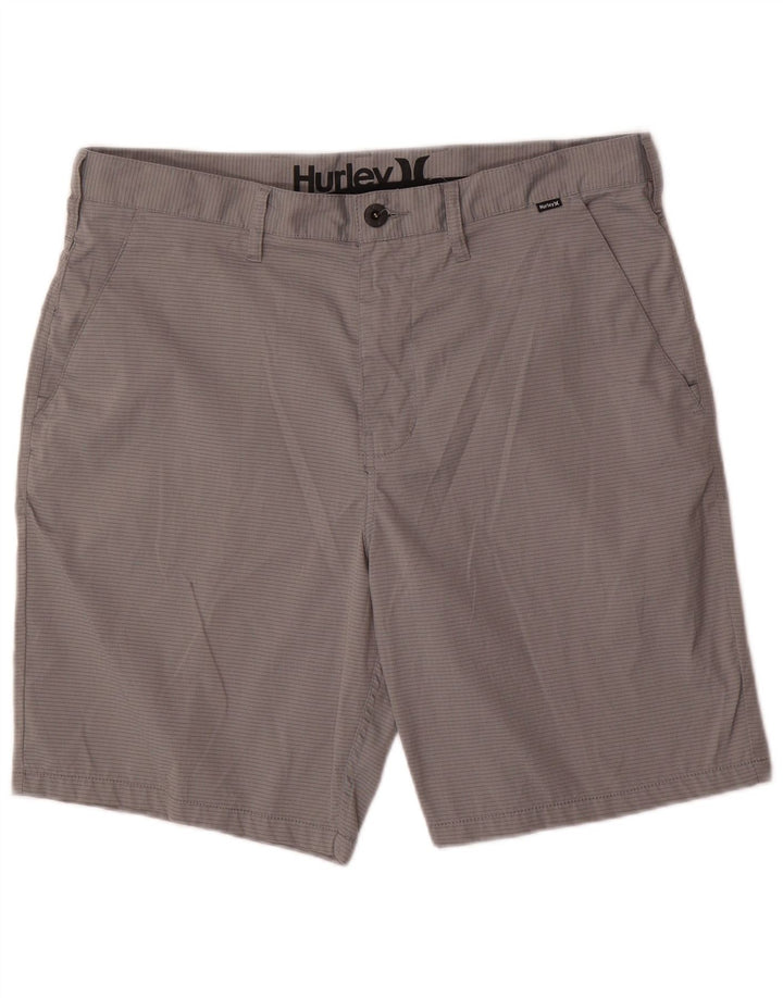 Hurley Herre Chino Shorts W36 Large Grey Pinstripe Polyester