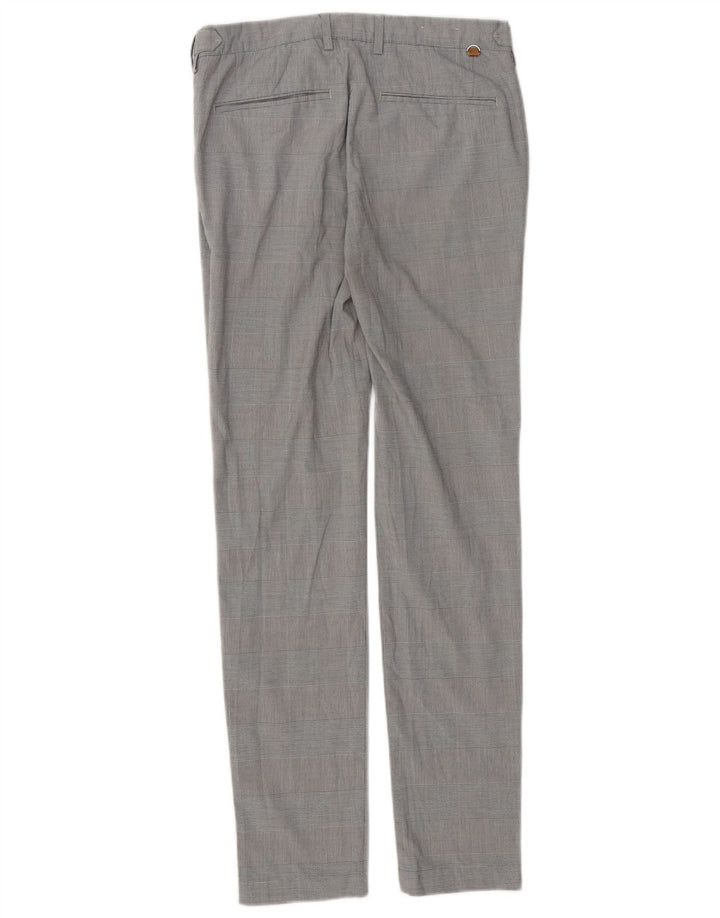 ZARA Slim Chino Bukser til mænd EU 38 Small W30 L31 Grå Houndstooth