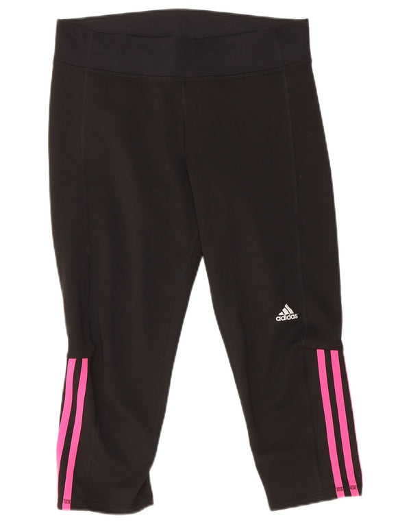 Adidas Dame Capri Leggings UK 12/14 Medium Black Polyester