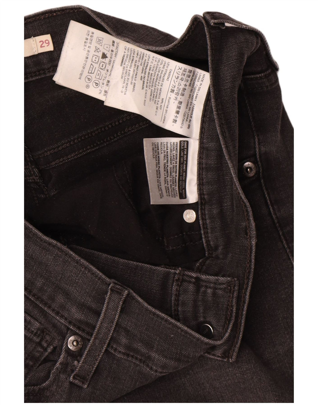 Levi's Kvinder Mile High Slim Jeans W29 L26 Sort Bomuld