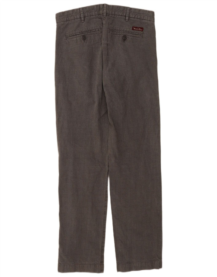 Marlboro Classics Herre Pegged Chino Bukser W36 L34 Grå ternet bomuld