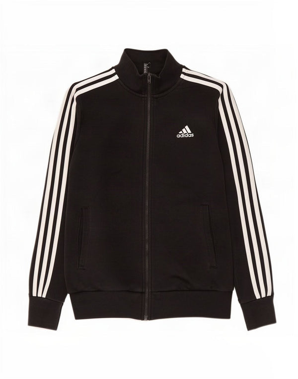 Adidas Womens Tracksuit Top Jacket UK 8/10 Small Black Cotton