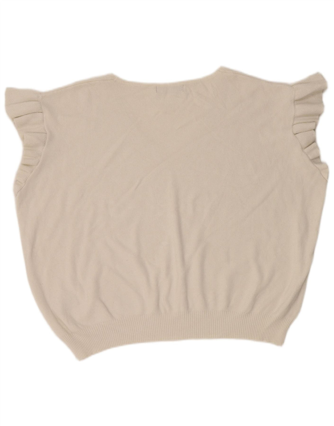Marks & Spencer Dame Flæsevest Tank Top UK 18 XL Hvid Viscose