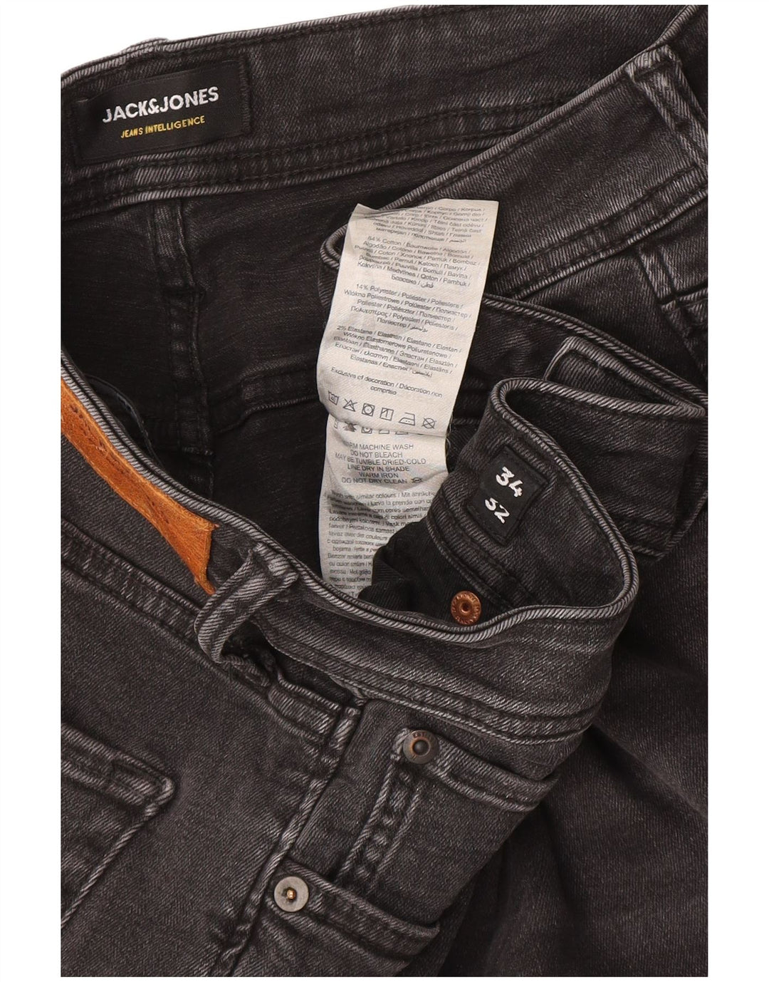 Jack & Jones Herre Liam Skinny Jeans W34 L32 Grå Bomuld
