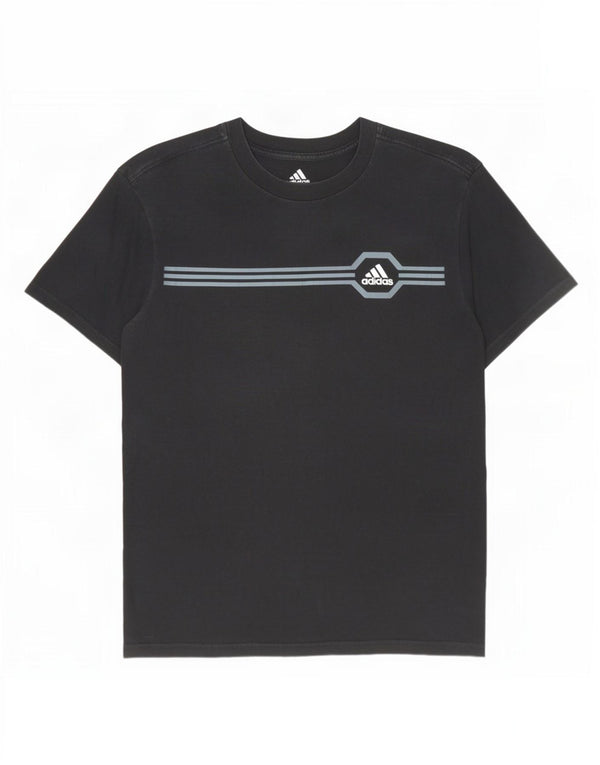 Adidas herre T-shirt top lille sort nålestribet bomuld