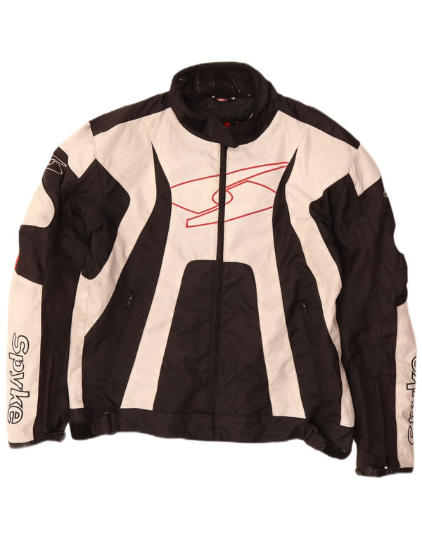 Spyke Herre Graphic Racer Jacket Størrelse 58 3XL Sort Colourblock Polyester