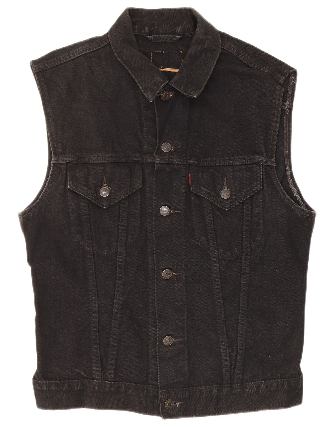 Levi's Herre Denim Gilet UK 38 Medium Sort Bomuld