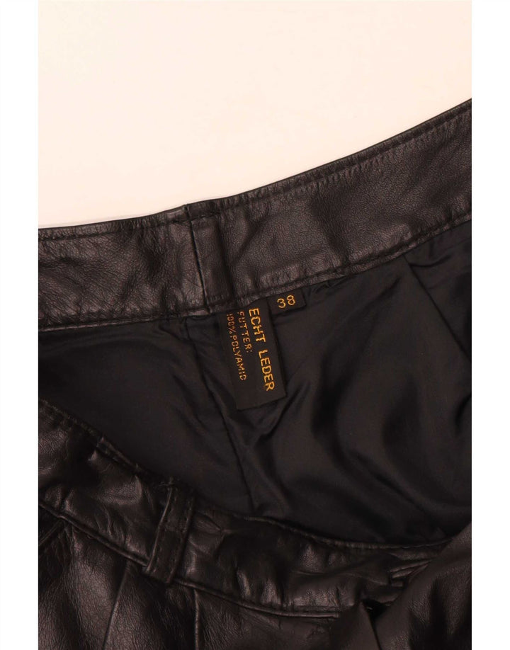 Vintage læderbukser til kvinder EU 38 Medium W28 L30 sort læder
