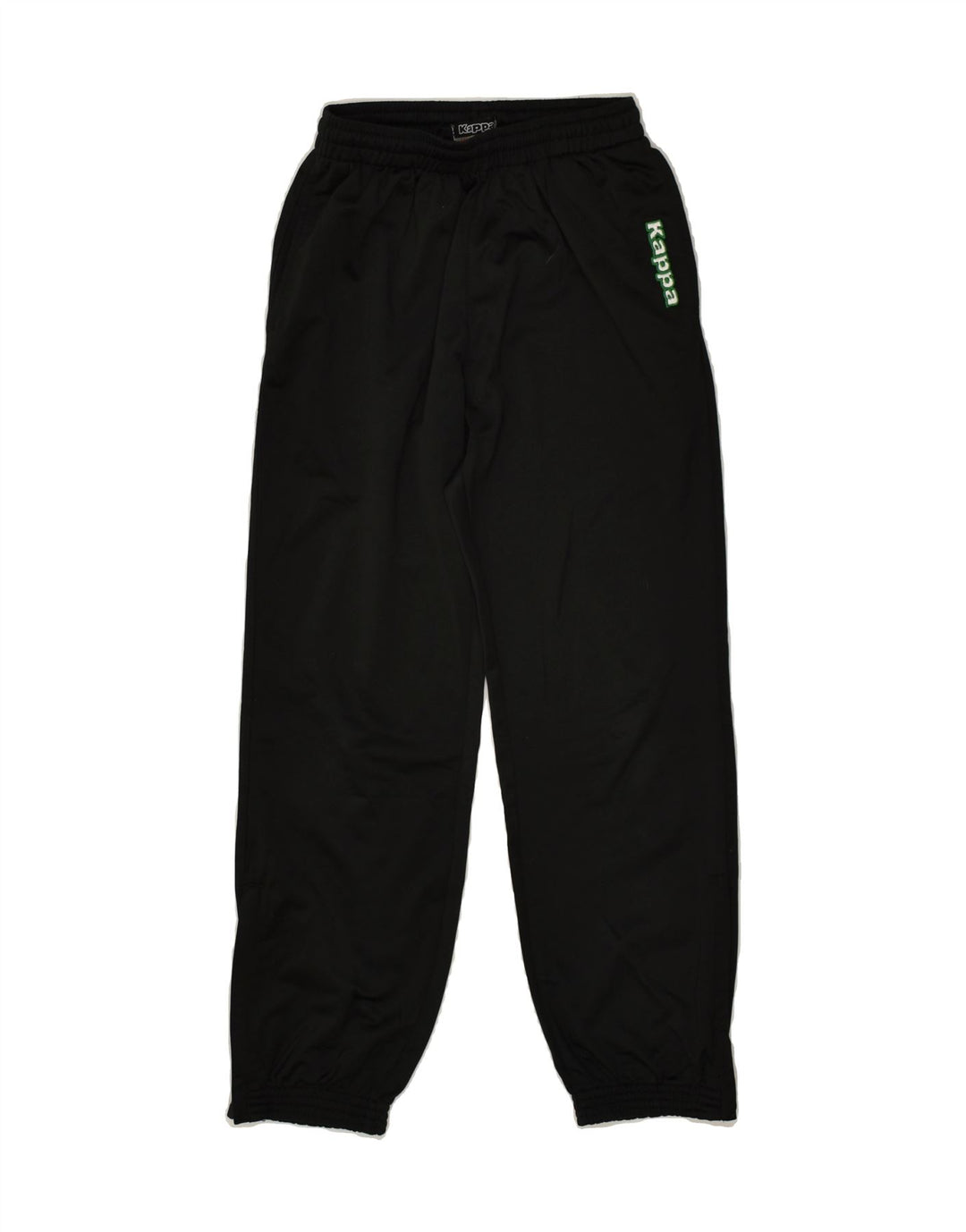 KAPPA Boys Graphic Tracksuit Trousers Joggers 9-10 Years Black Polyester | Vintage Kappa | Thrift | Second-Hand Kappa | Used Clothing | Messina Hembry 