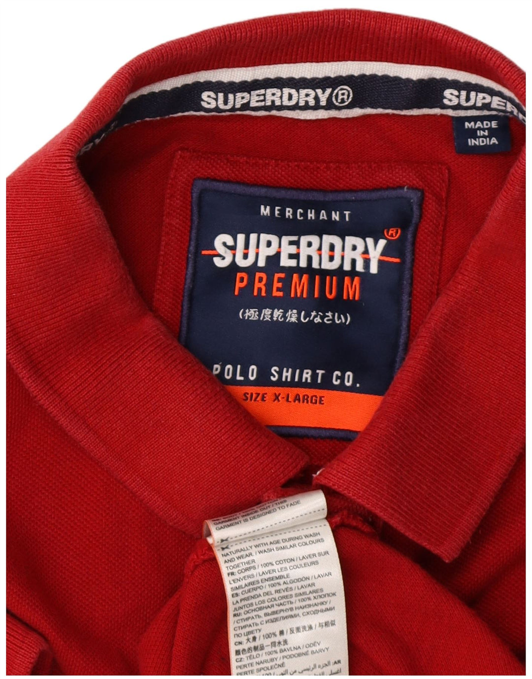 Superdry grafisk poloshirt til mænd XL rød bomuld
