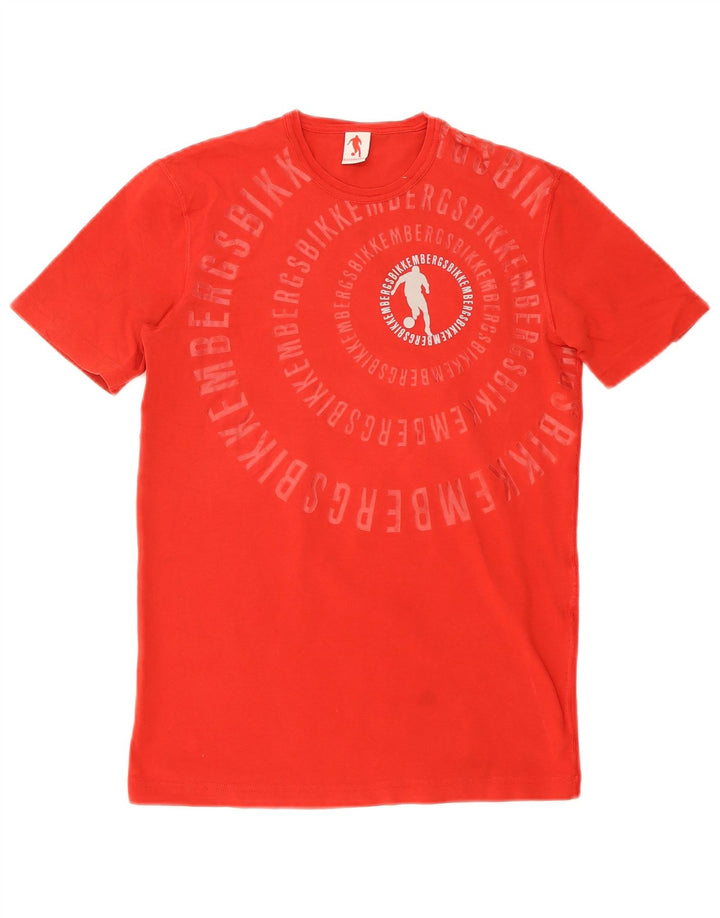 Bikkembergs Herre Grafisk T-Shirt Top Lille Rød Bomuld