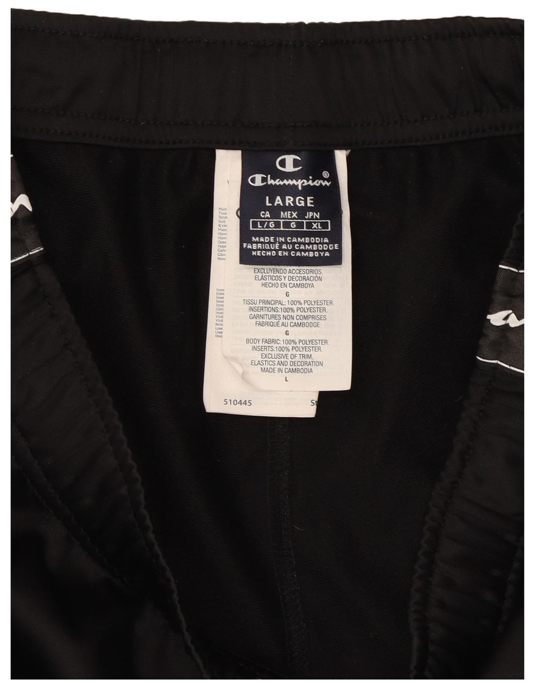 CHAMPION Herre grafisk træningsdragt Bukser Joggers Large Sort Polyester