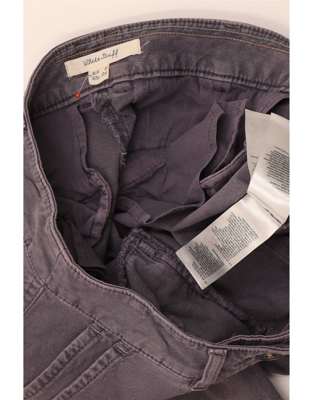 White Stuff Chino Shorts til kvinder UK 8 Small W28 Grå Bomuld