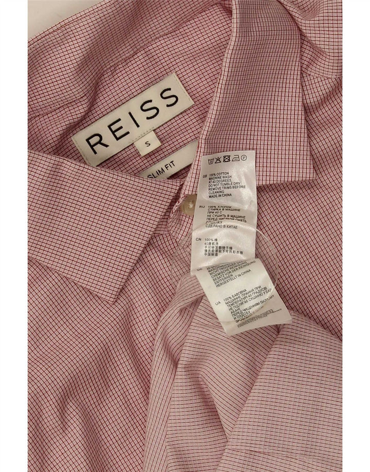 Reiss Slim Fit skjorte til mænd, lille rød Gingham bomuld