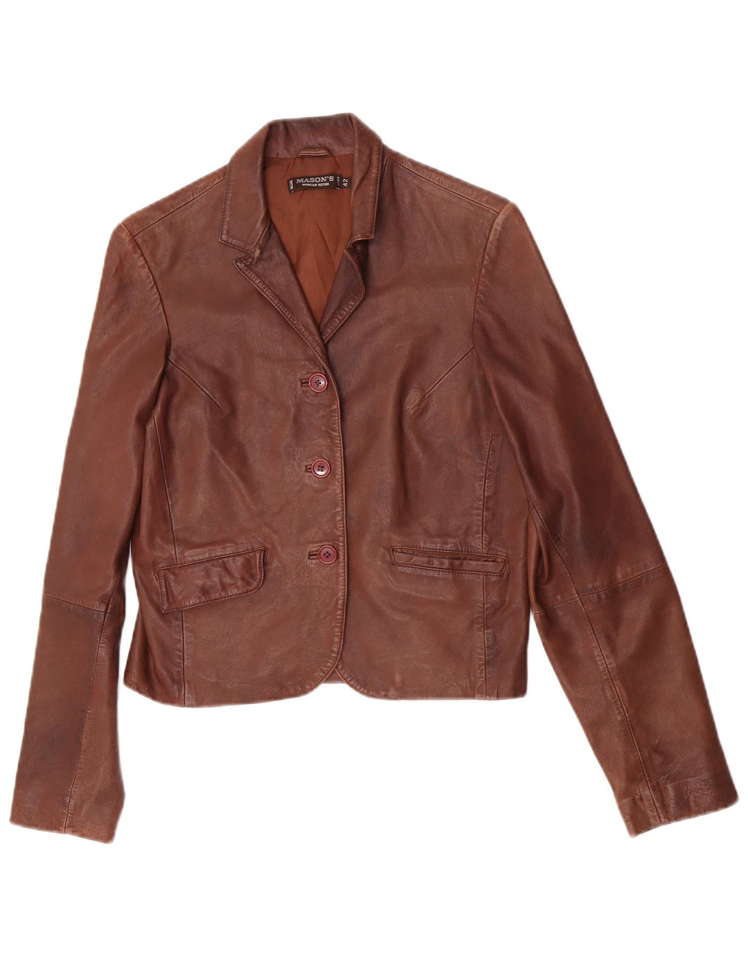 Mason's Dame 3-knaps læder blazerjakke IT 42 Medium Brun