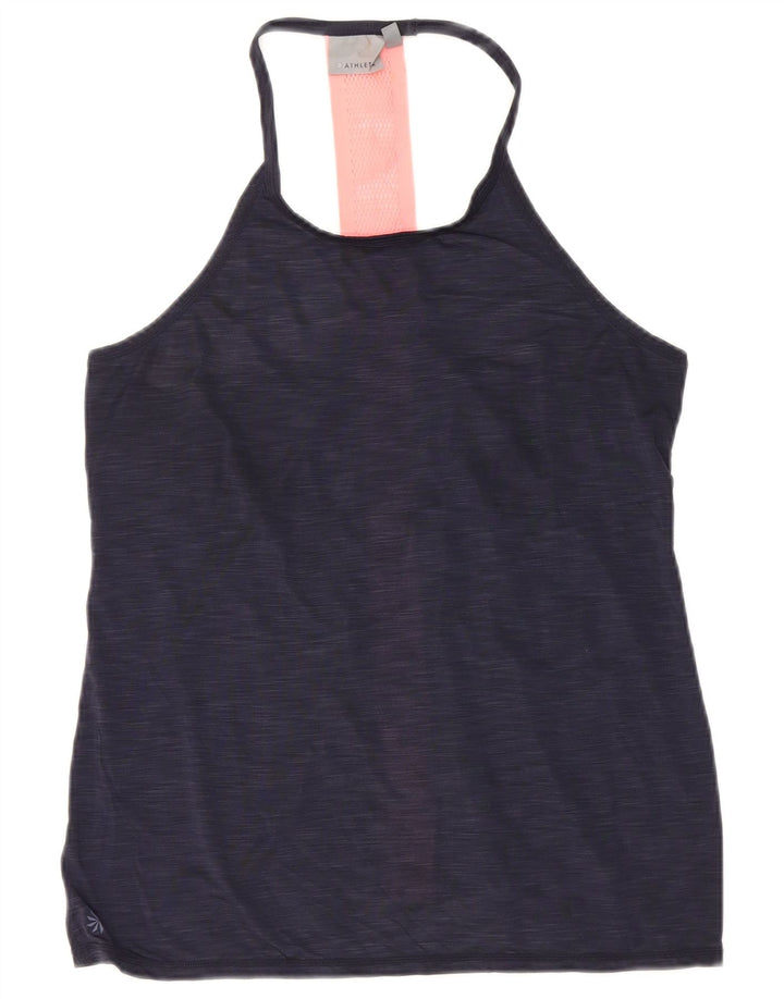 Athleta Damevest Top UK 12 Medium Navy Blue Flecked Polyester