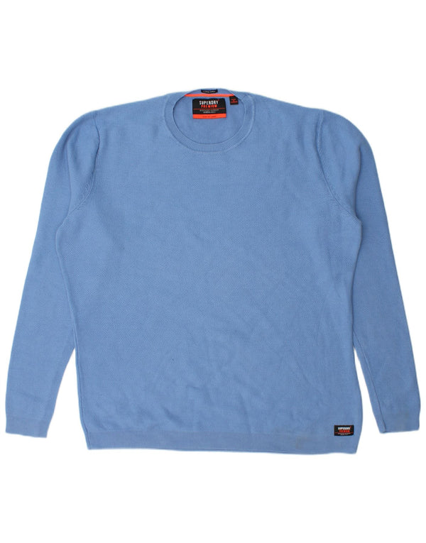 Superdry Herre sweater med rund hals 2XL blå bomuld