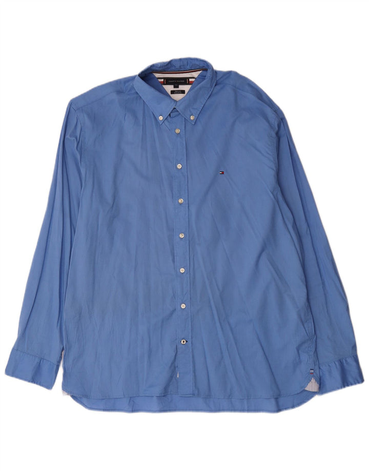 Tommy Hilfiger Herre Regular Fit skjorte 2XL blå bomuld