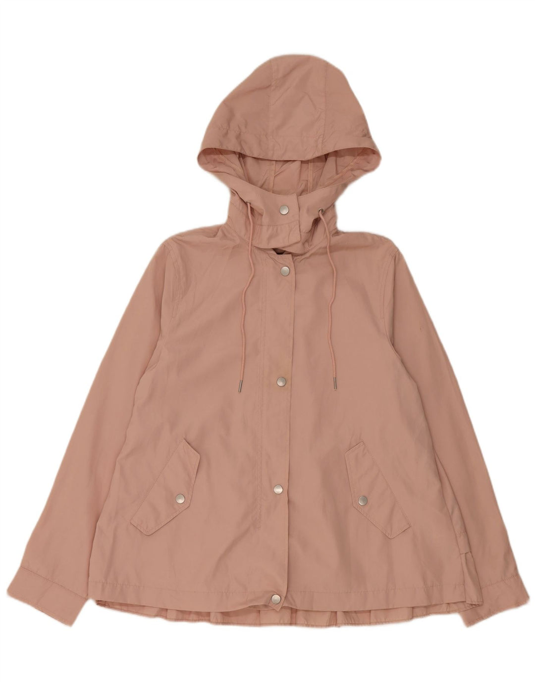 Zara Regnjakke med hætte til kvinder UK 14 Medium Pink Polyester