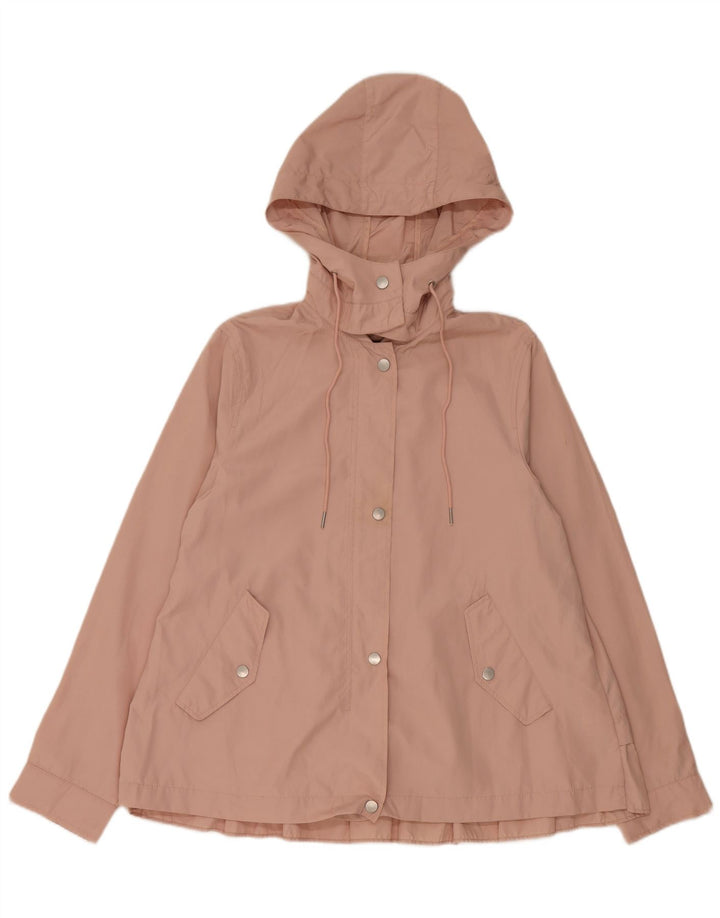 Zara Regnjakke med hætte til kvinder UK 14 Medium Pink Polyester