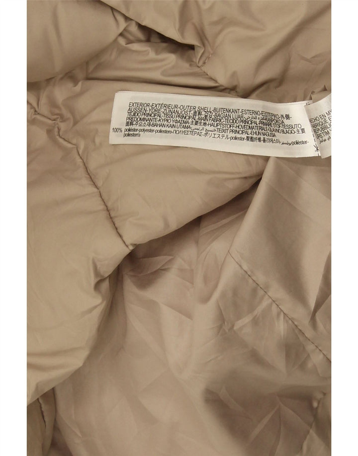 ZARA Polstret hættejakke til kvinder UK 14 Medium Beige Polyester