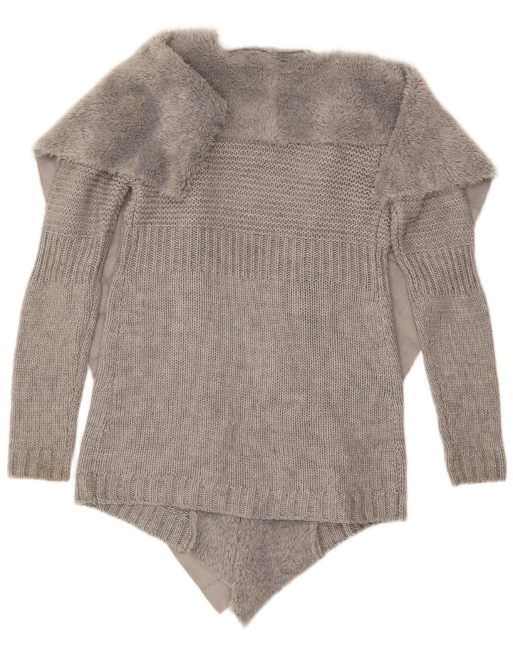 Oasis Womens Open Cardigan Sweater UK 10 Small Grå Akryl