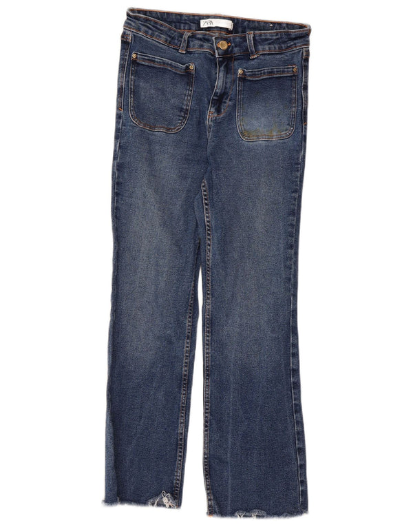 Zara Dame Straight Jeans EU 36 XS W26 L25 Blå Bomuld