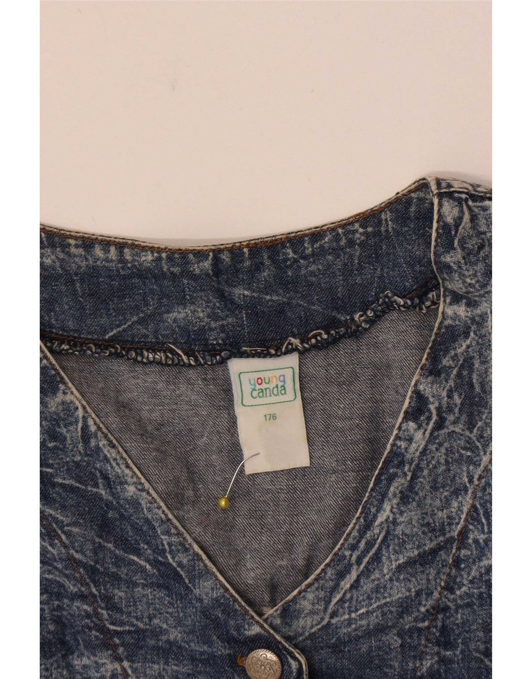 Canda Girls Crop denimjakke 15-16 år blå bomuld