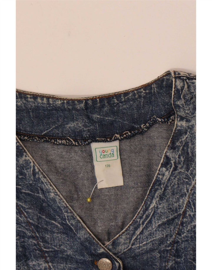 Canda Girls Crop denimjakke 15-16 år blå bomuld