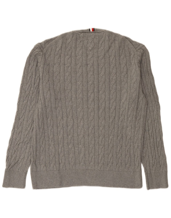 Tommy Hilfiger Herre Crew Neck Jumper Sweater Medium Grå Bomuld