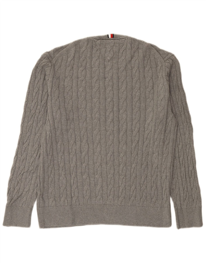 Tommy Hilfiger Herre Crew Neck Jumper Sweater Medium Grå Bomuld