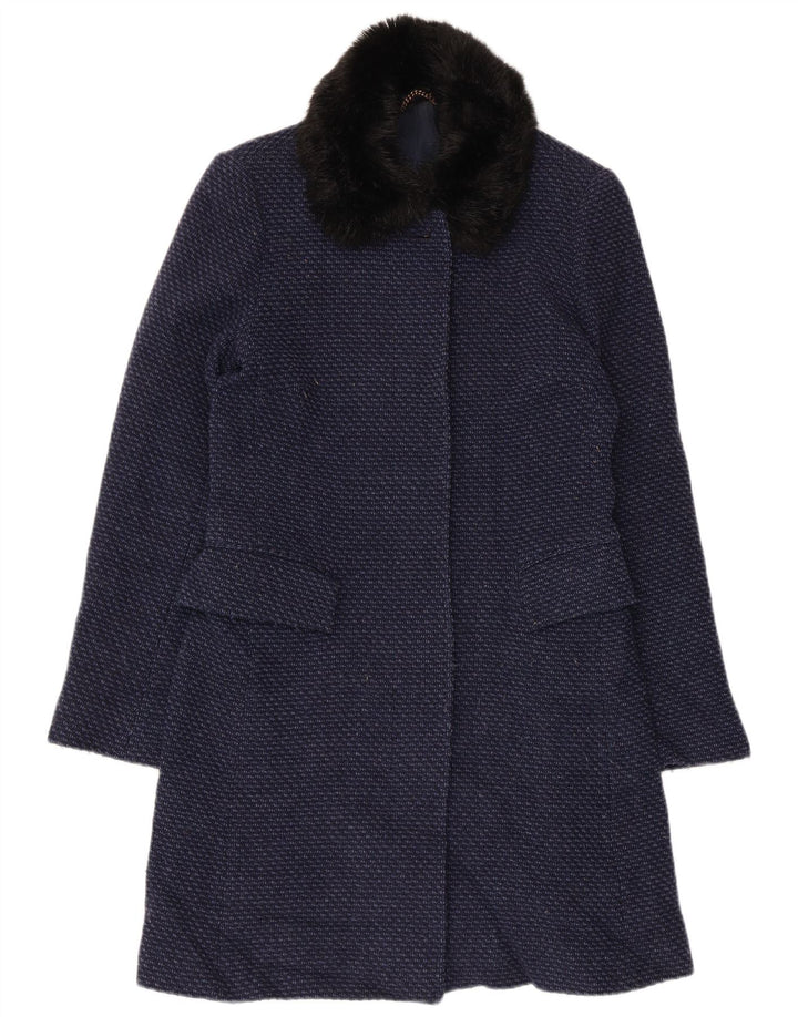Jigsaw Dame Overfrakke UK 8 Small Navy Blue Flecked
