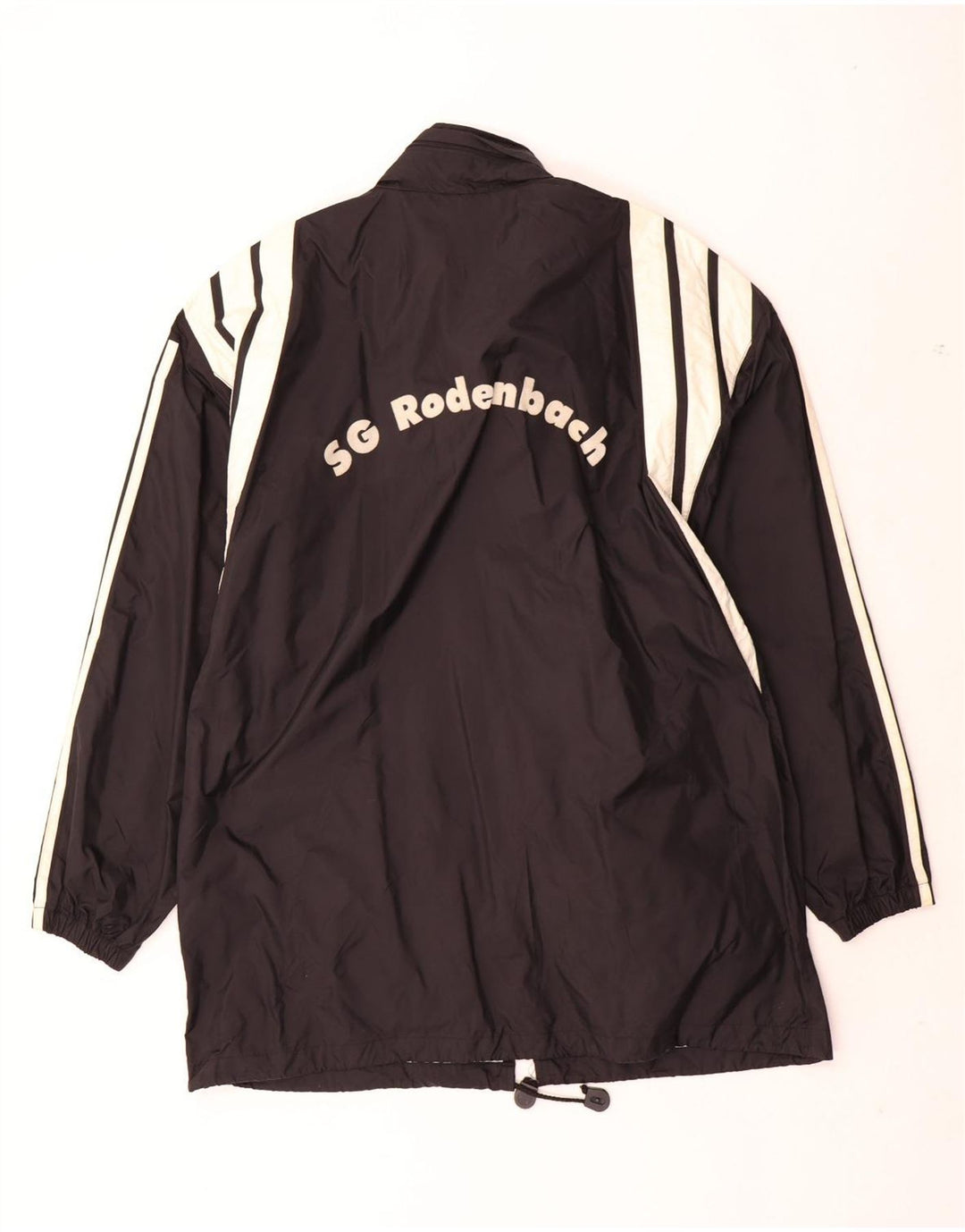 Adidas Regnjakke til mænd UK 40/42 Medium Black Colourblock Nylon