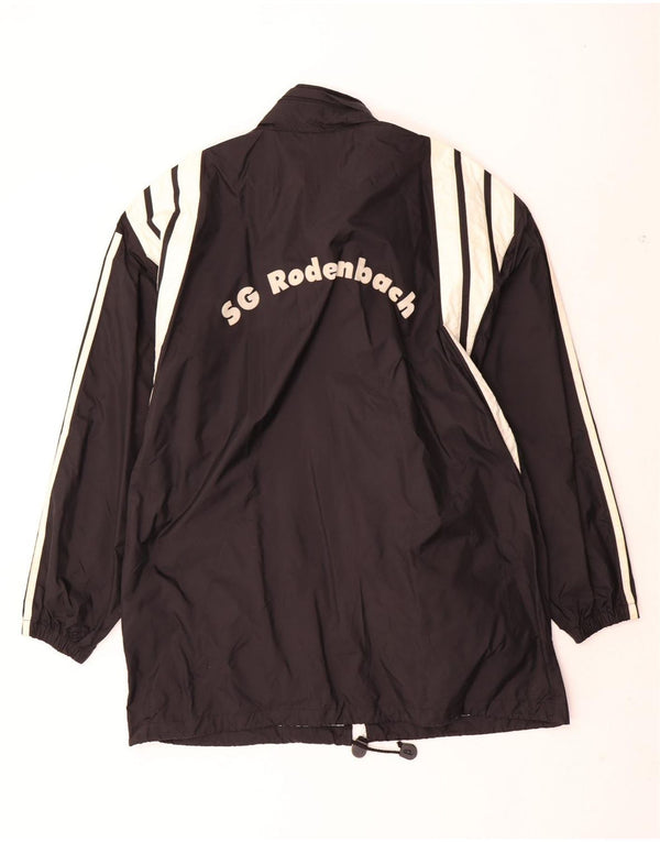 Adidas Regnjakke til mænd UK 40/42 Medium Black Colourblock Nylon