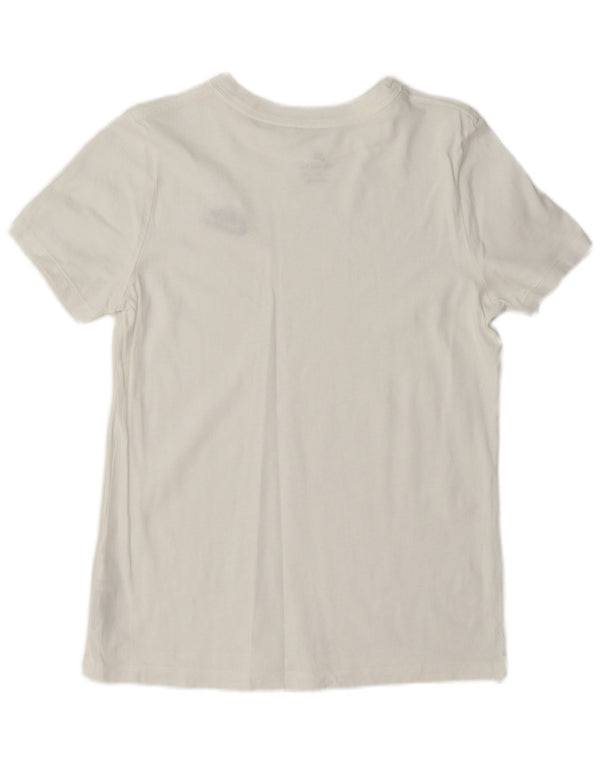 Nike Dame T-Shirt Top UK 10 Lille Hvid Bomuld