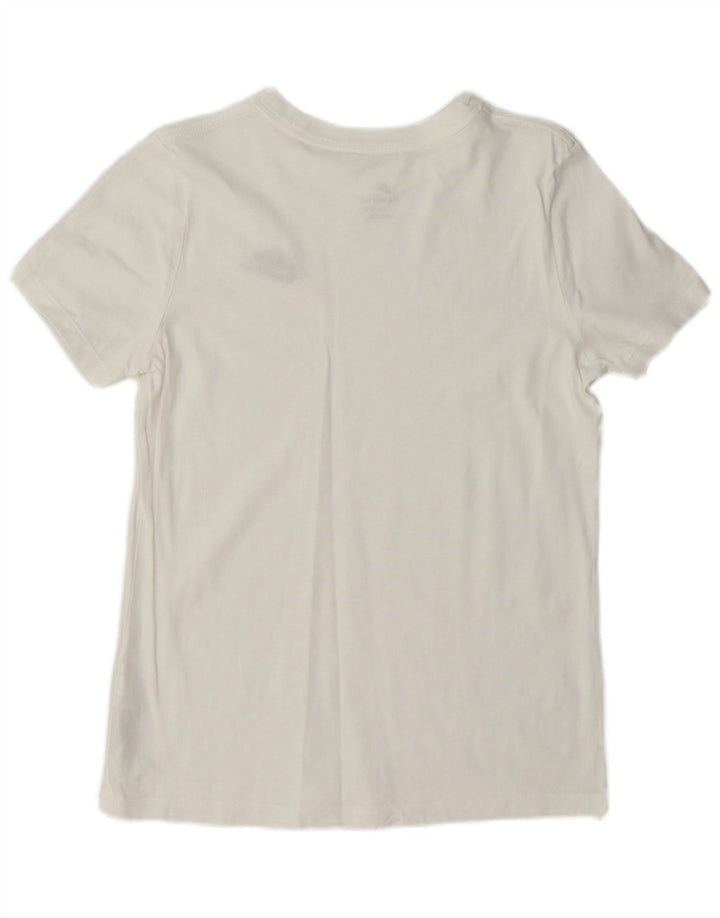 Nike Dame T-Shirt Top UK 10 Lille Hvid Bomuld