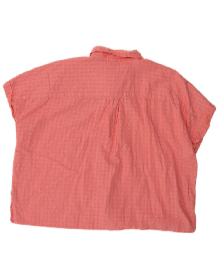Levi's kortærmet oversized skjorte til kvinder DK 16 Stor pink ternet