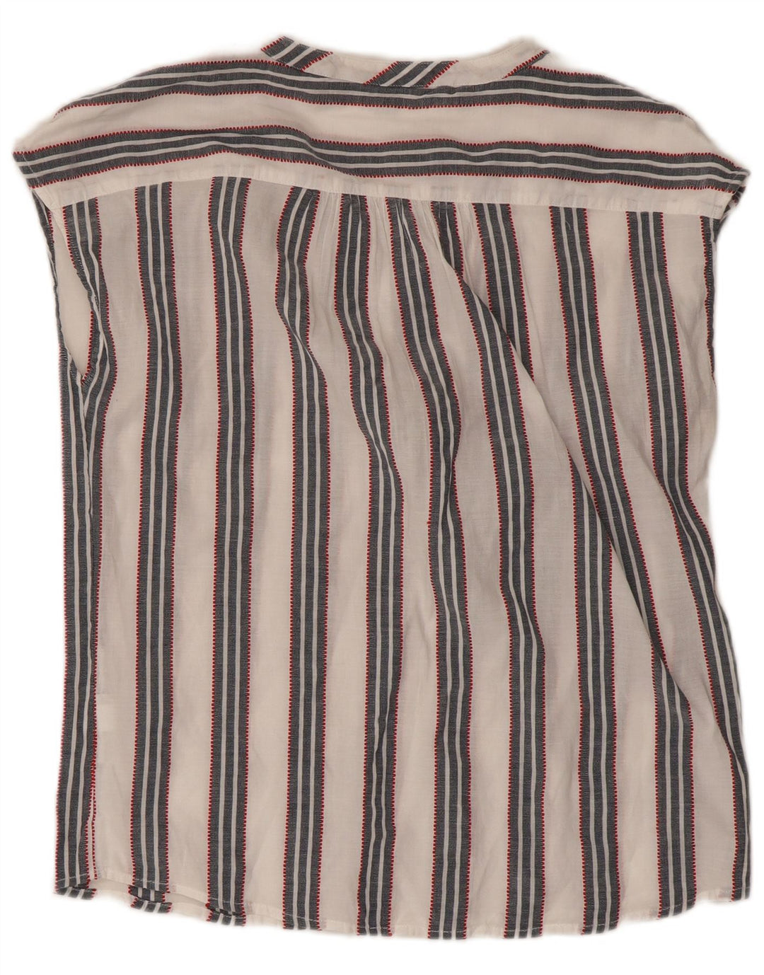Tommy Hilfiger Dame ærmeløs bluse Top UK 14 Medium Hvid Stribet