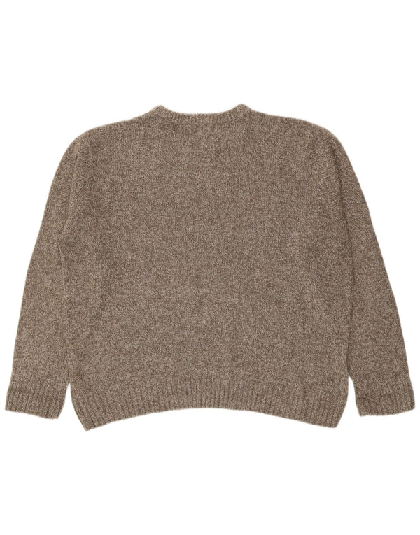 Marks & Spencer Herre sweater med rund hals XL Brun Flecked Acryl
