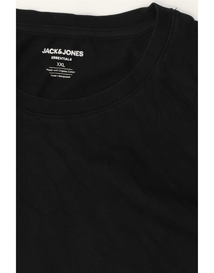 Jack & Jones Herre T-Shirt Top 2XL Sort Bomuld