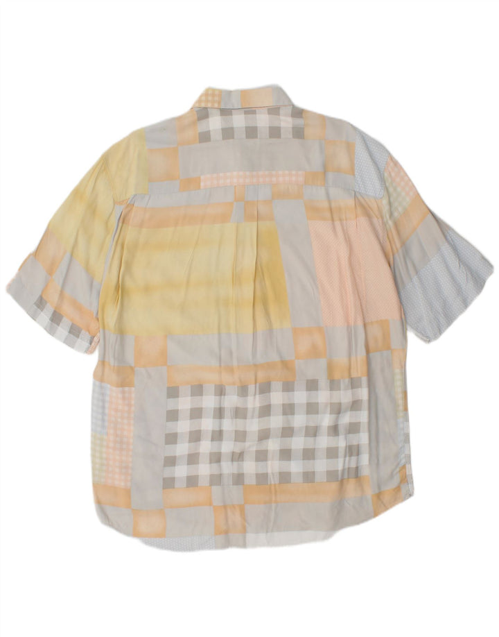 PAL ZILERI Kortærmet Herreskjorte Stor flerfarvet Patchwork Viscose