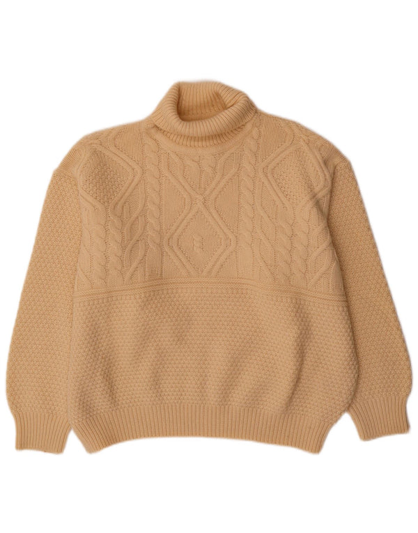 Vintage Womens Crop Oversized Roll Neck sweater IT 50 XL Off White