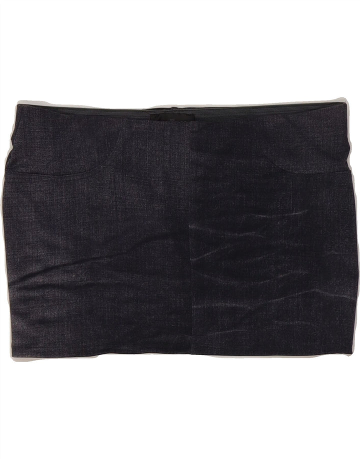 RICHMOND Womens Graphic Mini Skirt EU 40 Medium W34  Navy Blue Polyester Vintage Richmond and Second-Hand Richmond from Messina Hembry 