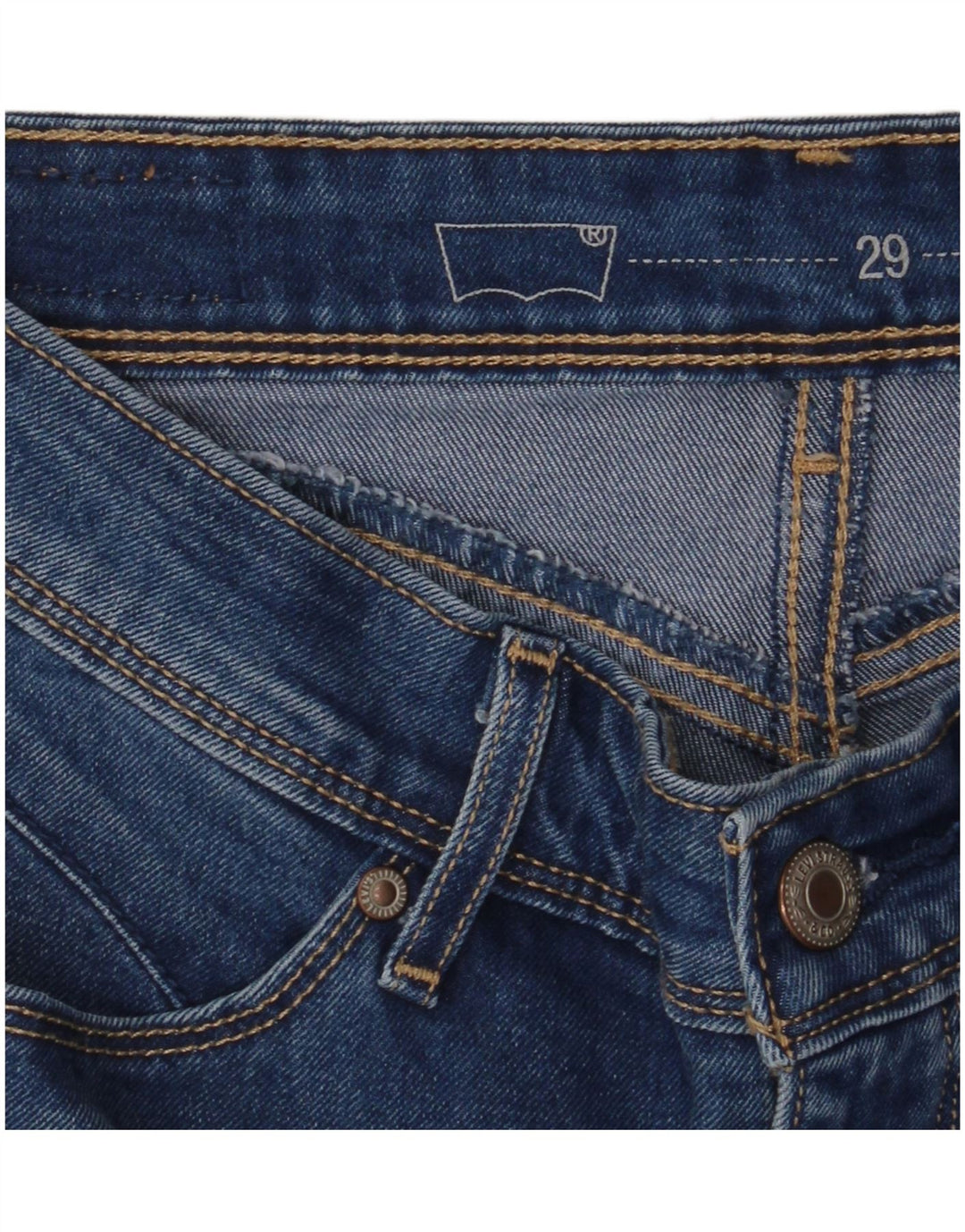 Levi's Dame Mid Rise Skinny Jeans W29 L32 Blå