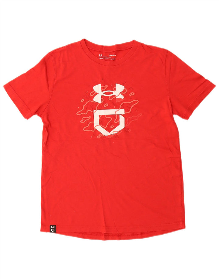 UNDER ARMOUR Drenge Heat Gear Grafisk T-Shirt Top 11-12 år Stor Rød