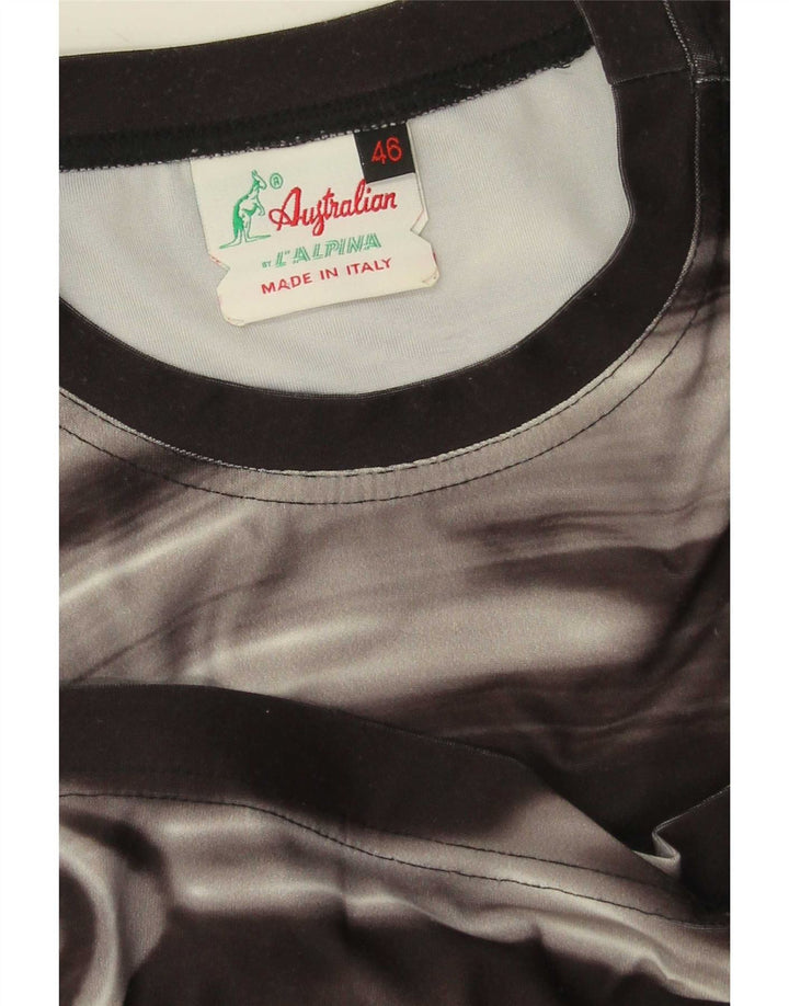 AUSTRALIAN L'ALPINA Herre abstrakt mønster T-shirt Top IT 46 Lille Sort